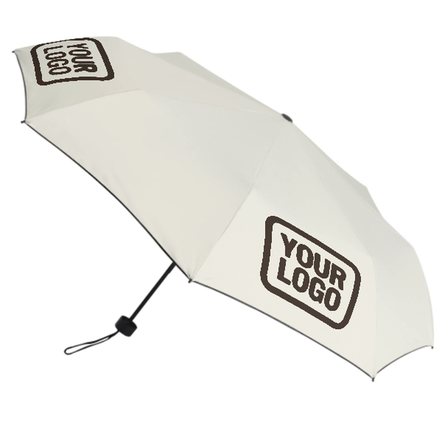 Maßgeschneidertes Beige Braun Automatik-Regenschirm