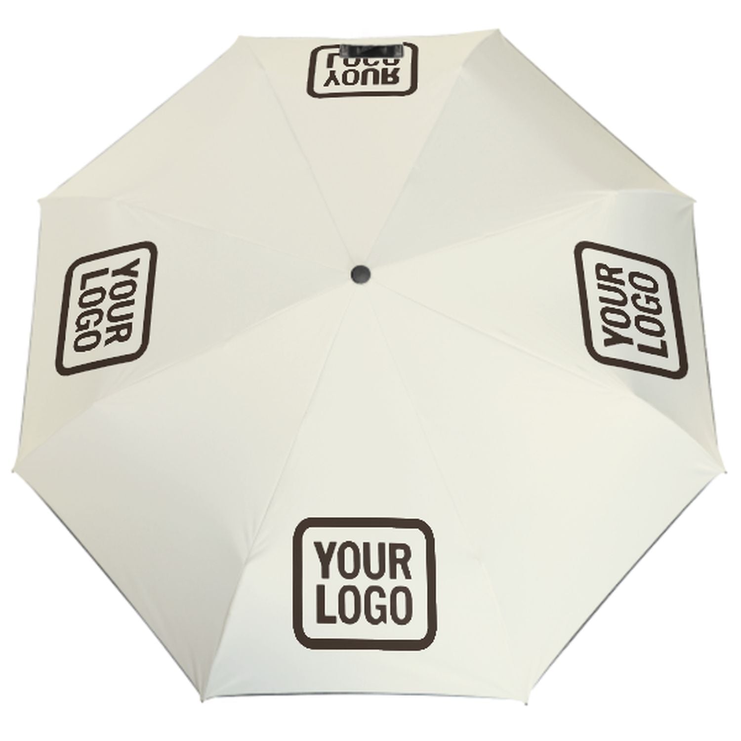 Maßgeschneidertes Beige Braun Automatik-Regenschirm