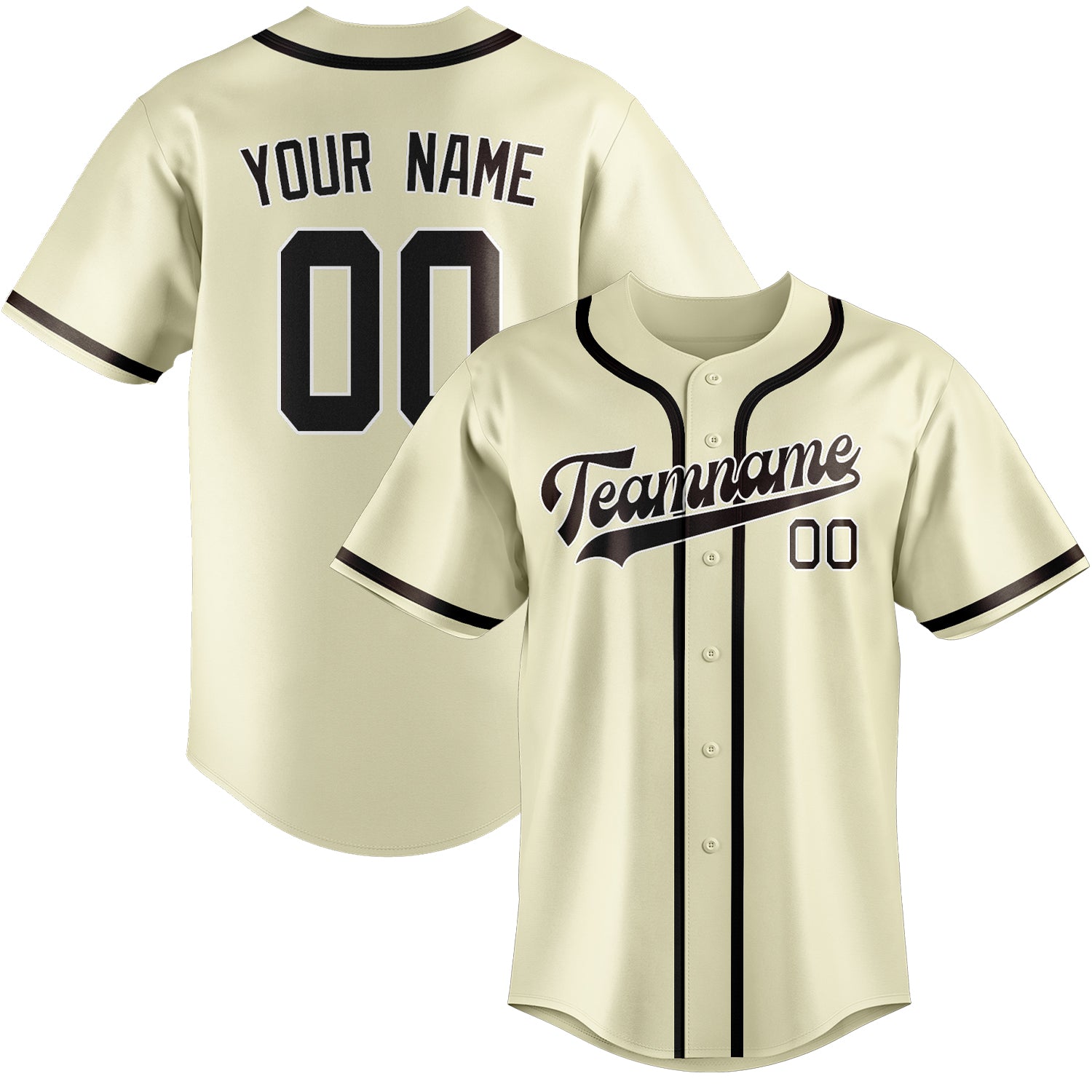Benutzerdefiniertes Professionelles Beige Braun Baseballtrikot