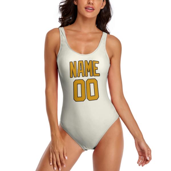 Maillot de bain beige jaune sur mesure