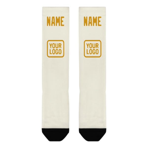 Maßgeschneidertes Beige Gelb Kniestrümpfe