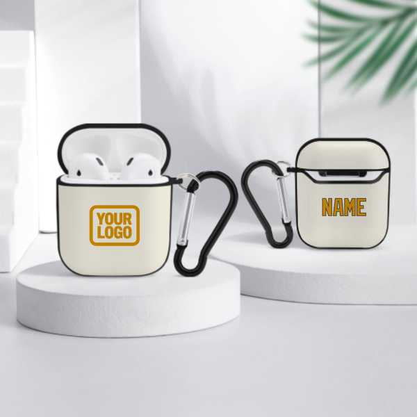 Maßgeschneidertes Beige Gelb AirPods-Hülle
