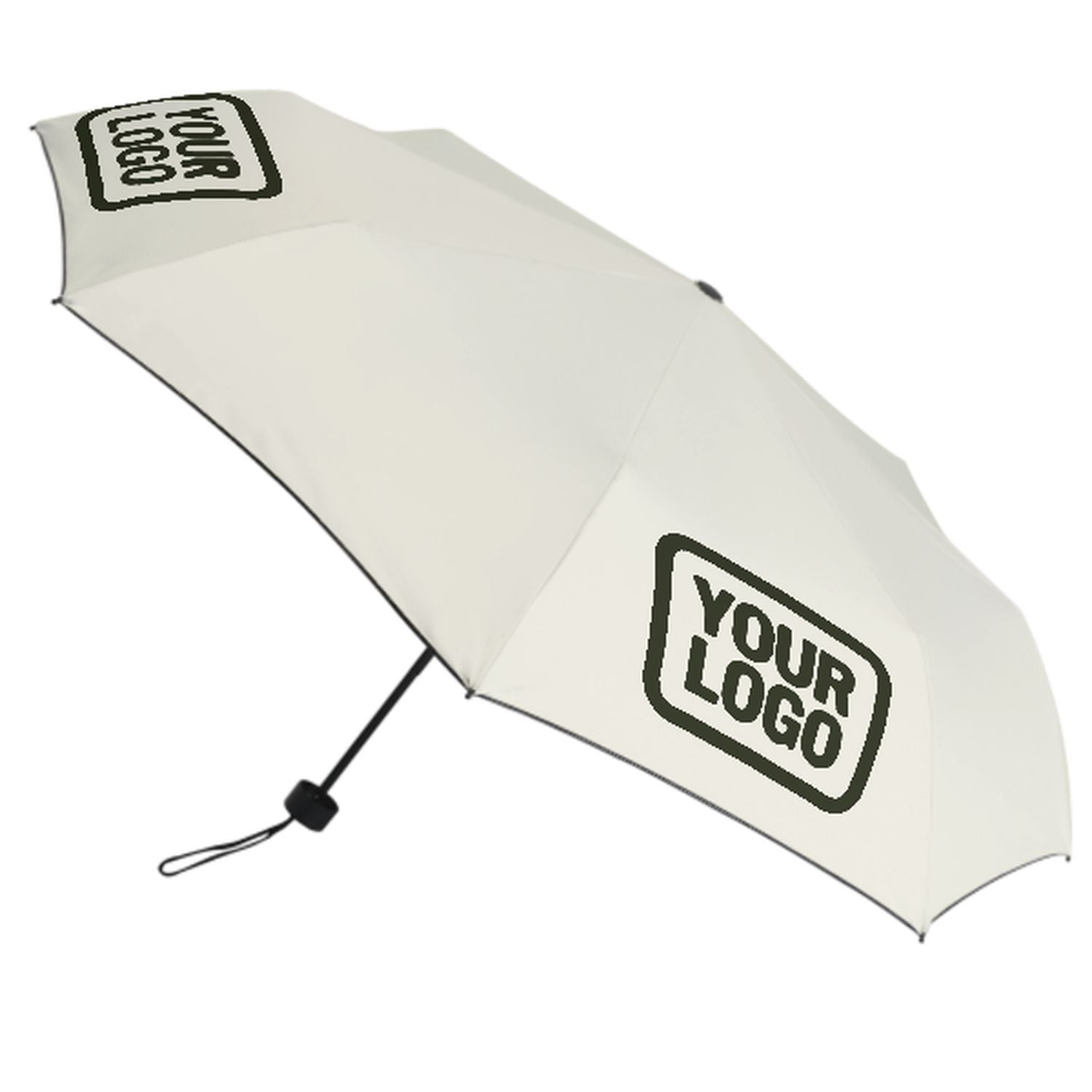 Maßgeschneidertes Beige Dunkles Oliv Automatik-Regenschirm
