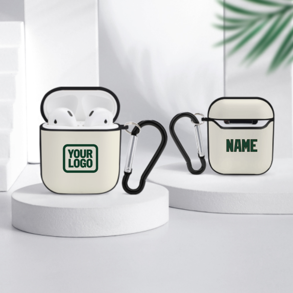 Maßgeschneidertes Beige Moosgrün AirPods-Hülle