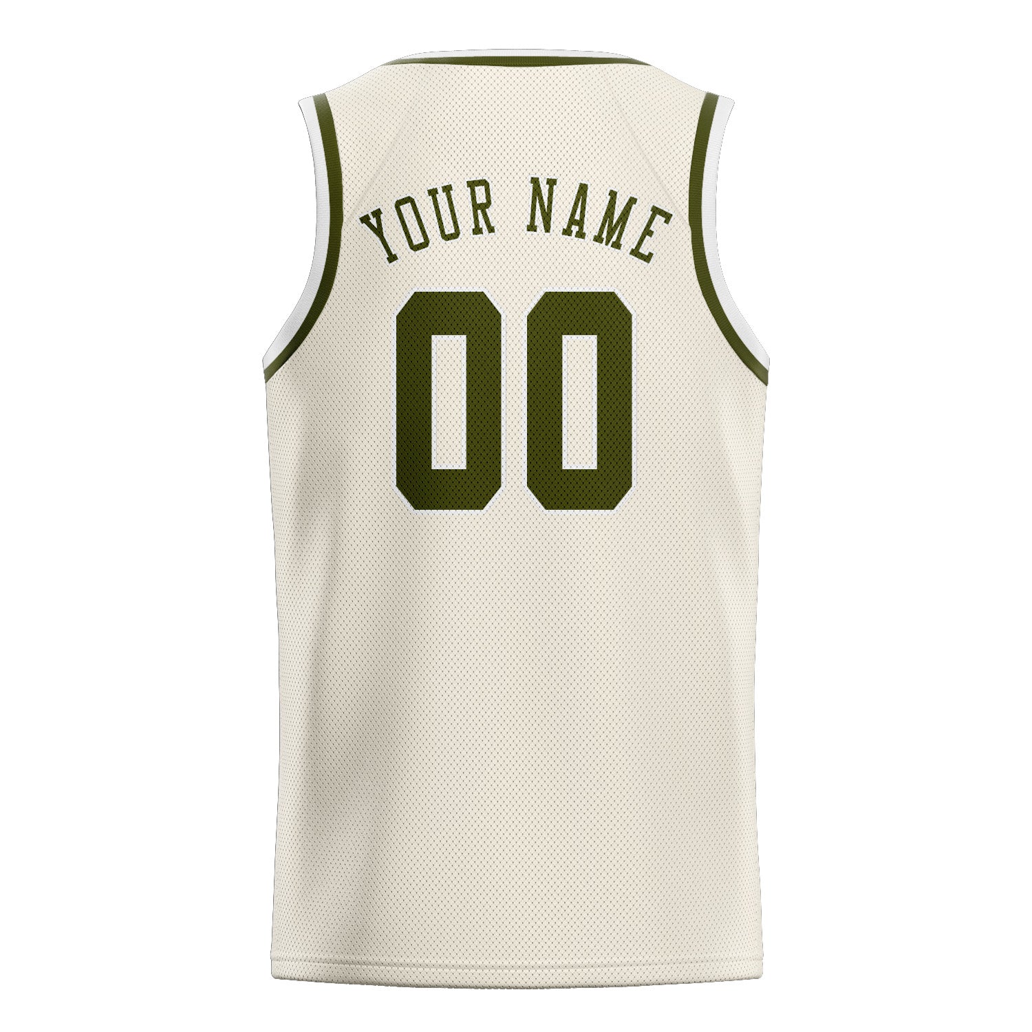 Benutzerdefiniertes Professionelles Beige Dunkles Oliv Basketballtrikot