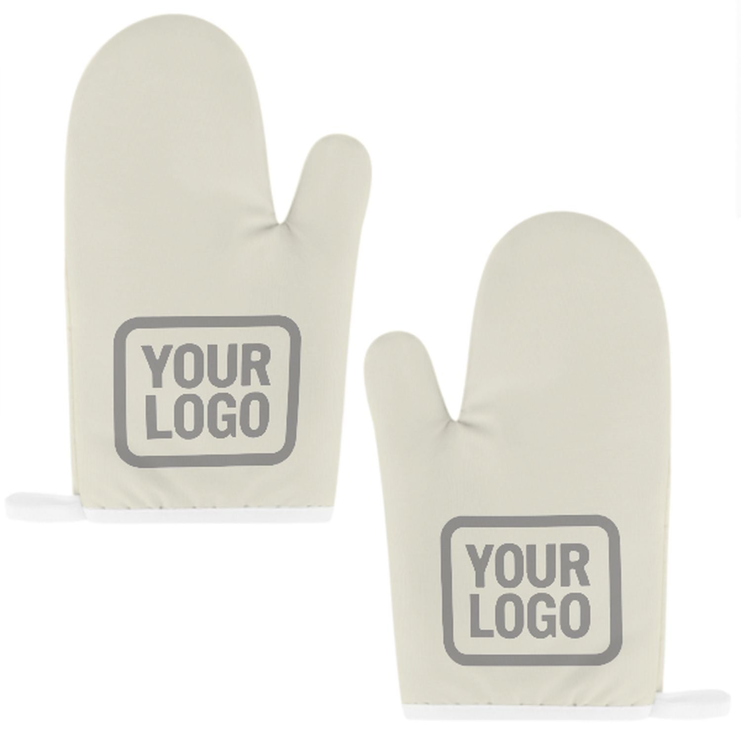 Maßgeschneidertes Beige  Grau Topfhandschuh Set – 2-teilig