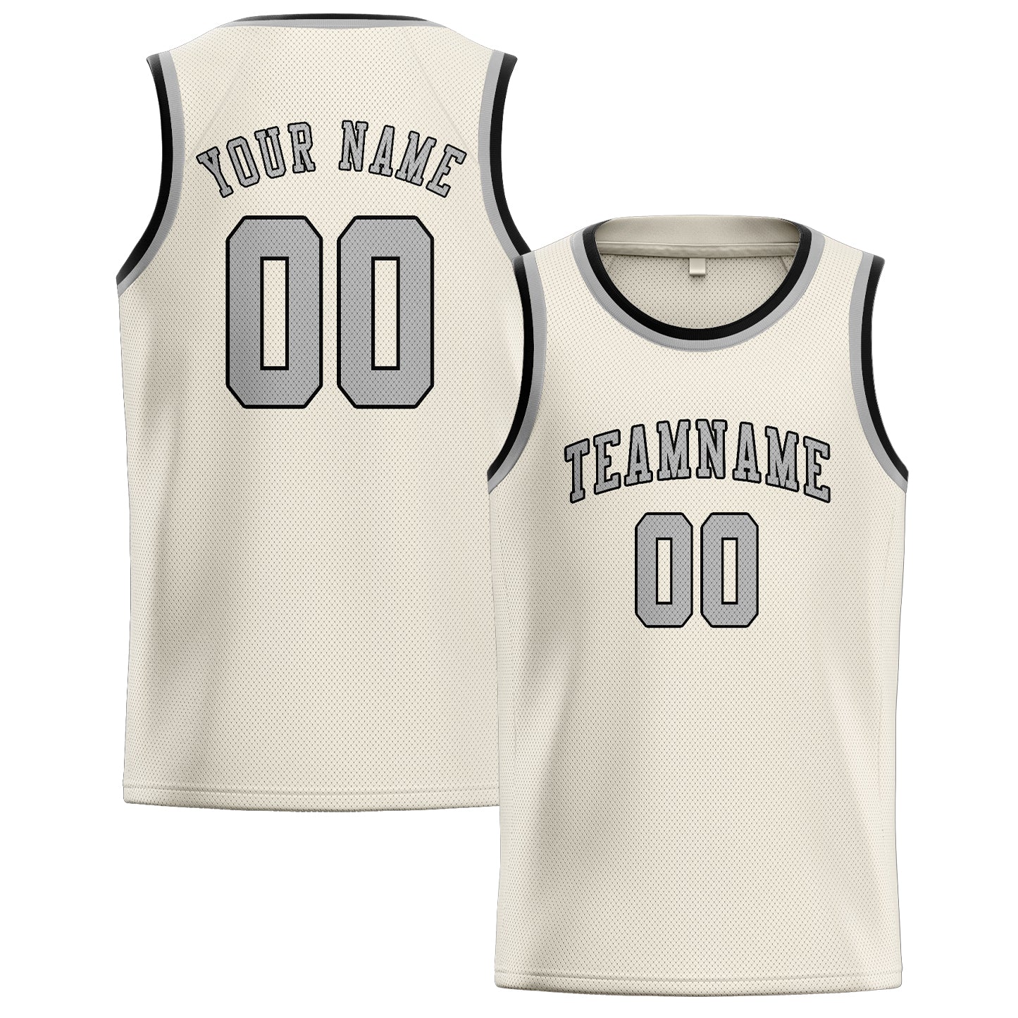 Benutzerdefiniertes Professionelles Beige Grau Basketballtrikot