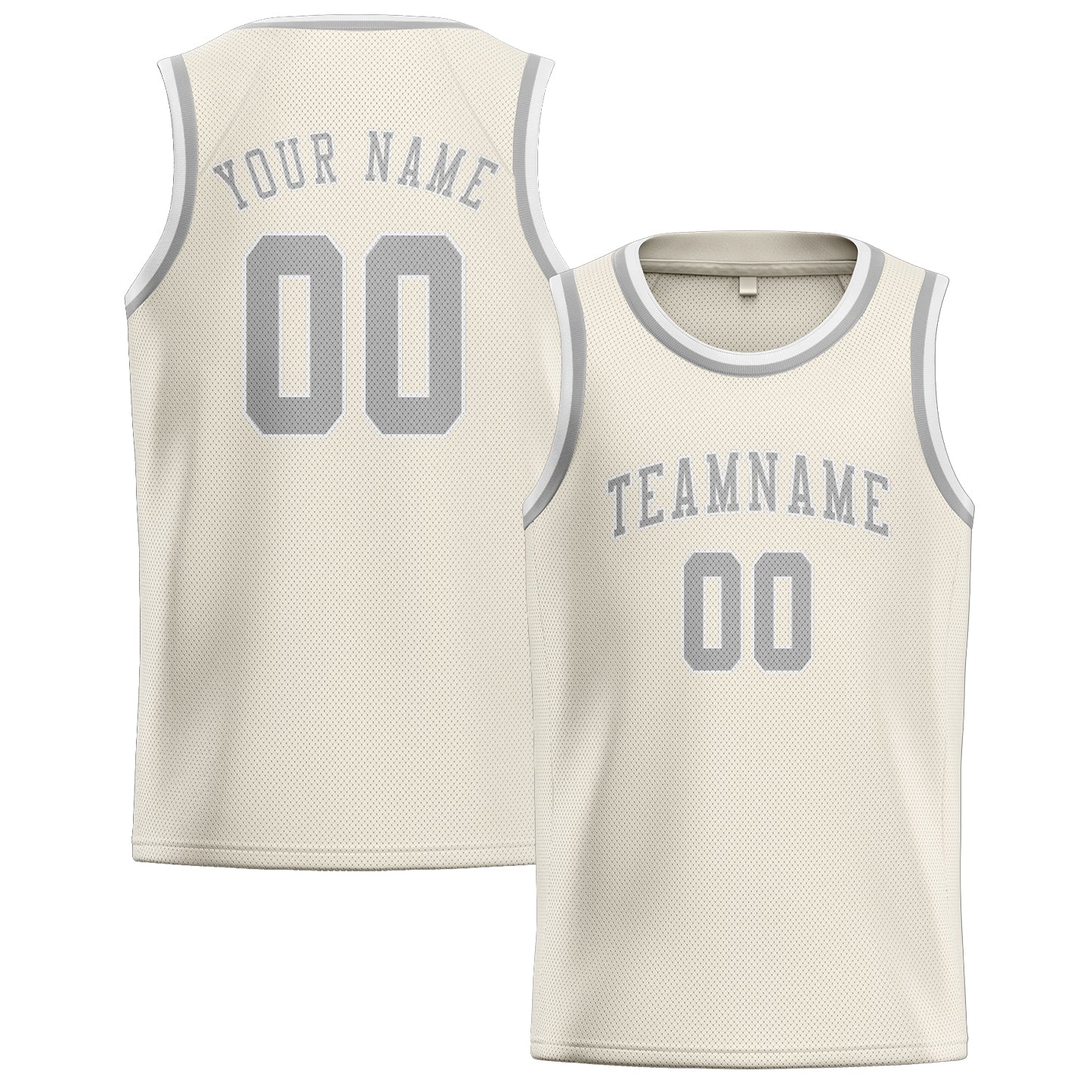 Benutzerdefiniertes Professionelles Beige Grau Basketballtrikot