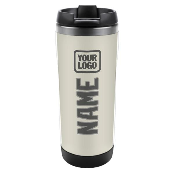 Tazza personalizzata in acciaio inossidabile beige grigio scuro