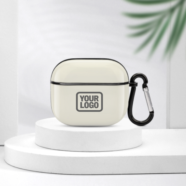 Maßgeschneidertes Beige Dunkelgrau AirPods-Hülle (3. Generation)