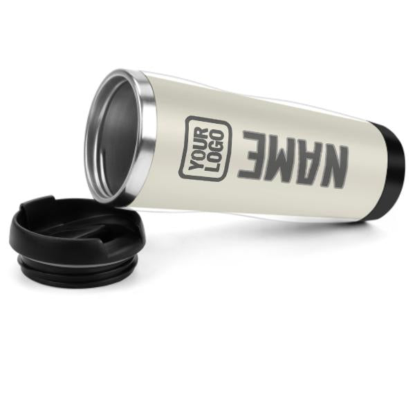 Tazza personalizzata in acciaio inossidabile beige grigio scuro