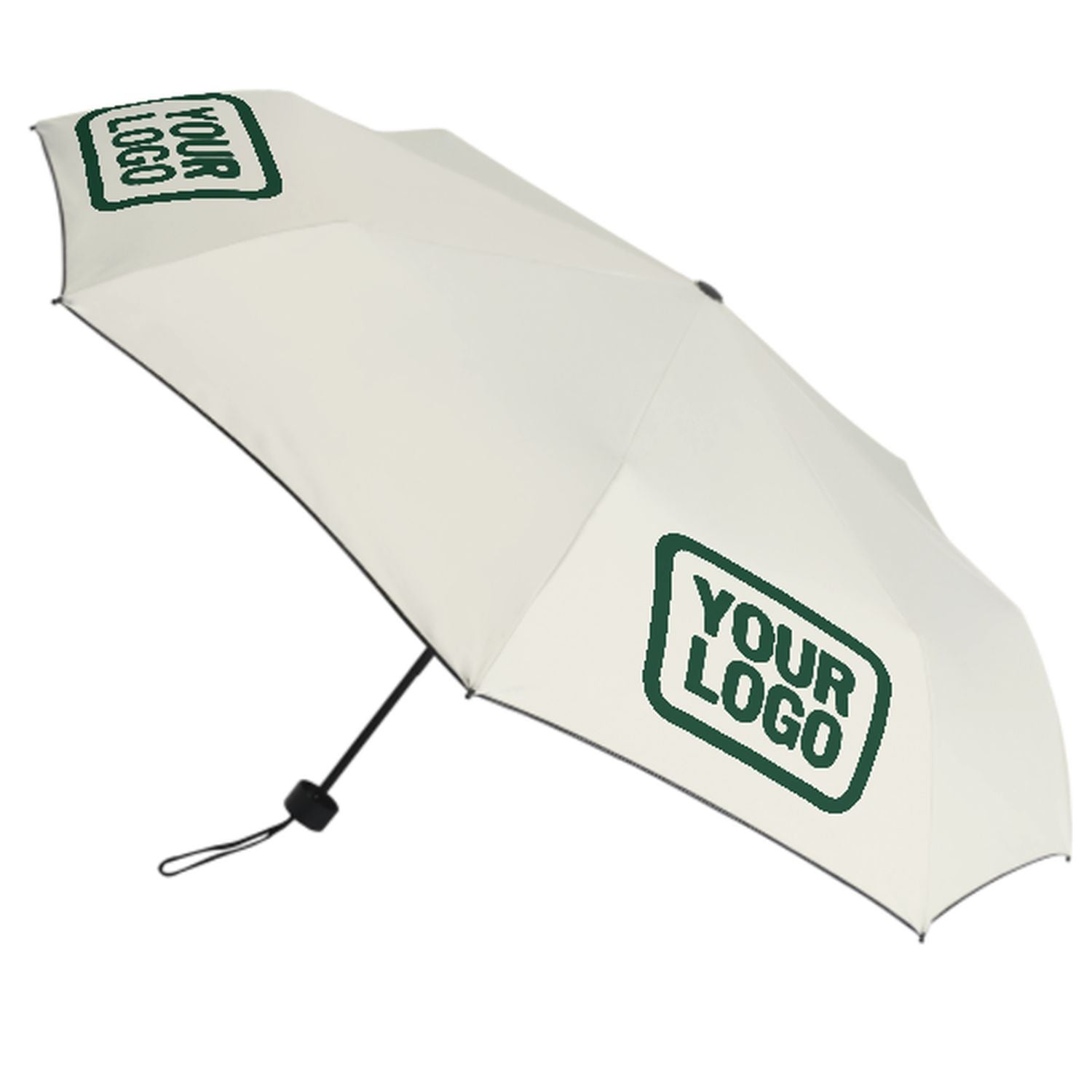 Maßgeschneidertes Beige Moosgrün Automatik-Regenschirm