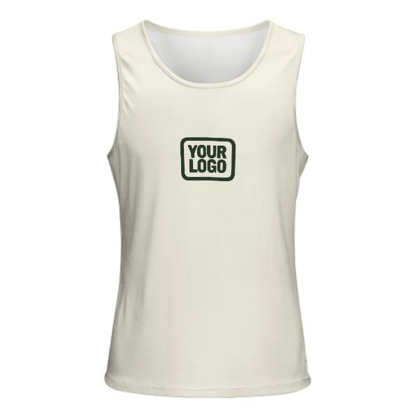 Maßgeschneidertes Beige Tannengrün Herren Tanktop
