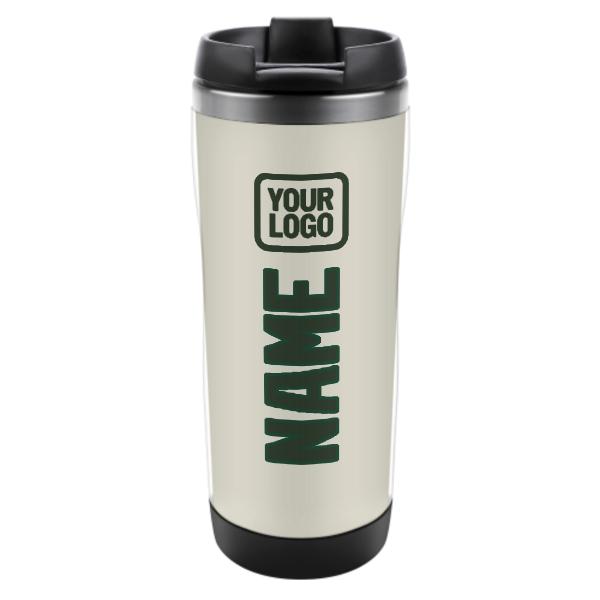 Tazza in acciaio inossidabile beige verde abete realizzata su misura