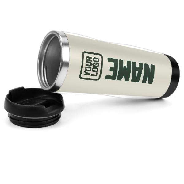 Tazza in acciaio inossidabile beige verde abete realizzata su misura