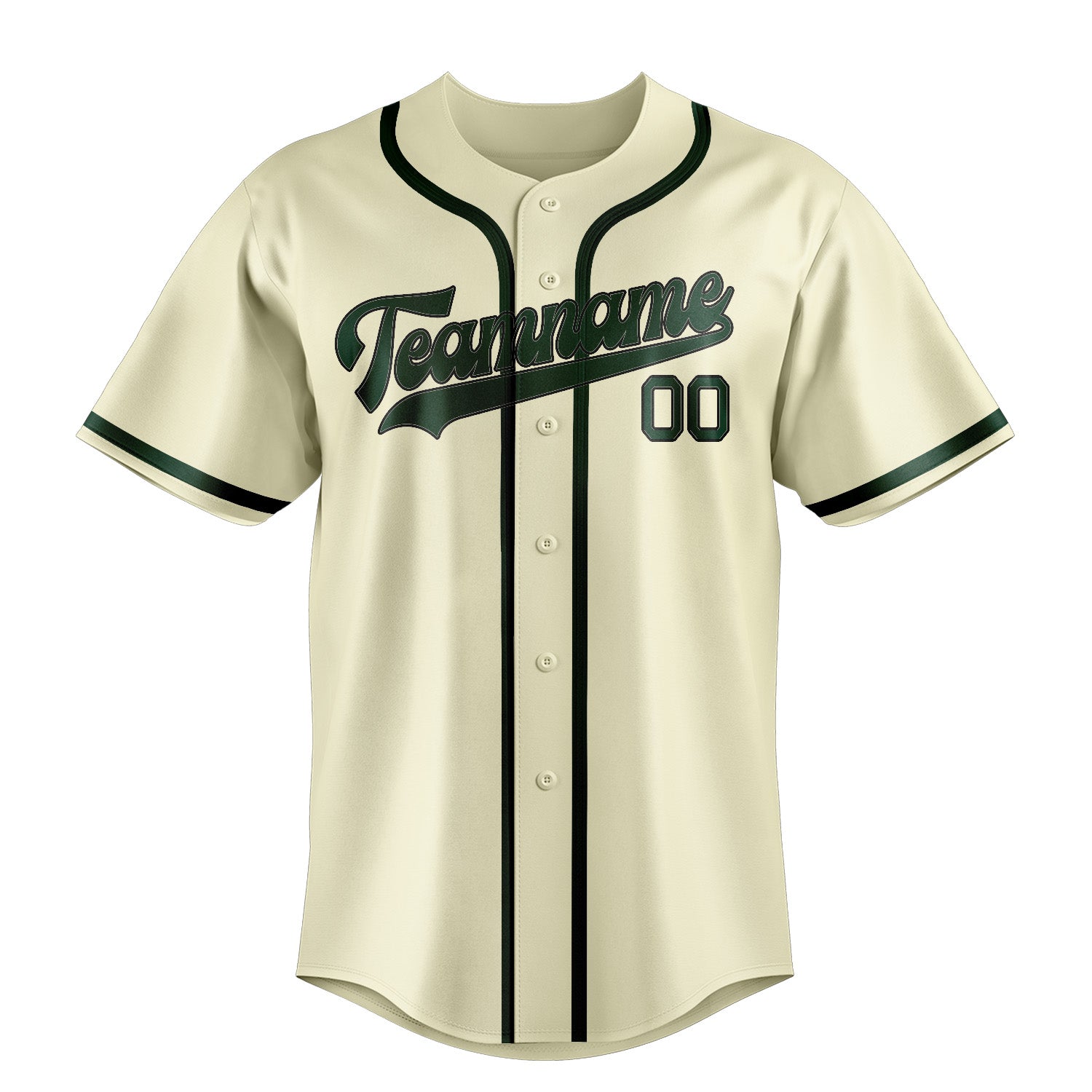 Benutzerdefiniertes Professionelles Beige Moosgrün Baseballtrikot