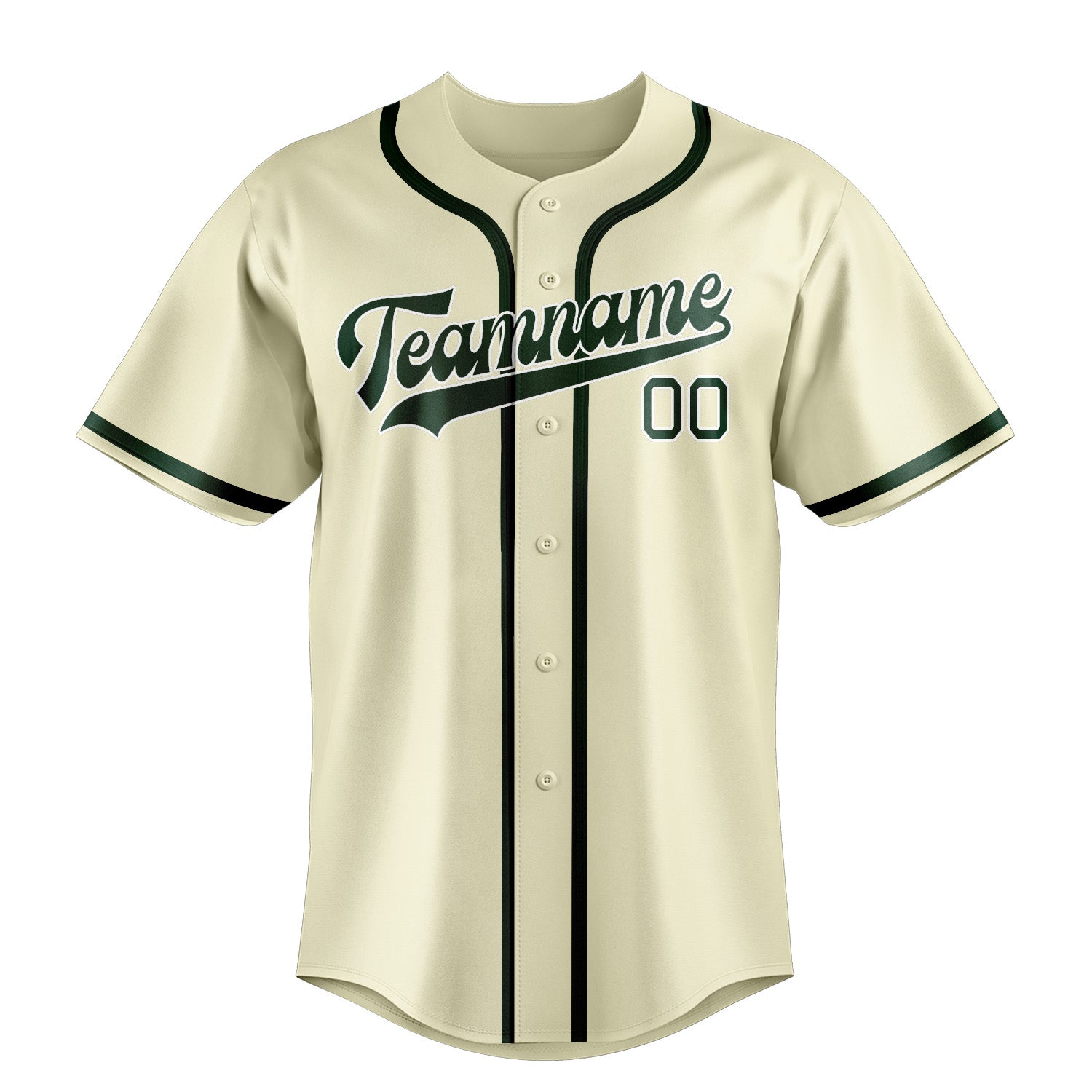 Benutzerdefiniertes Professionelles Beige Moosgrün Baseballtrikot