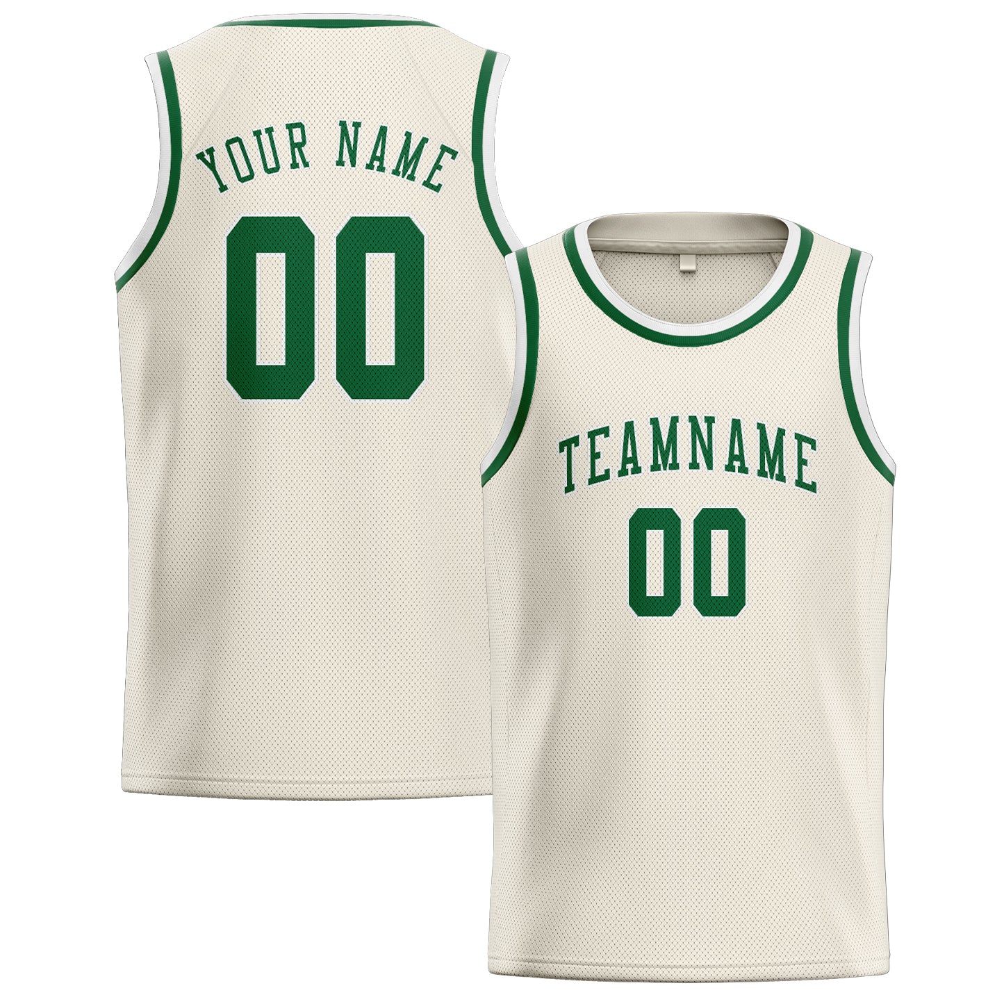 Benutzerdefiniertes Professionelles Beige Moosgrün Basketballtrikot