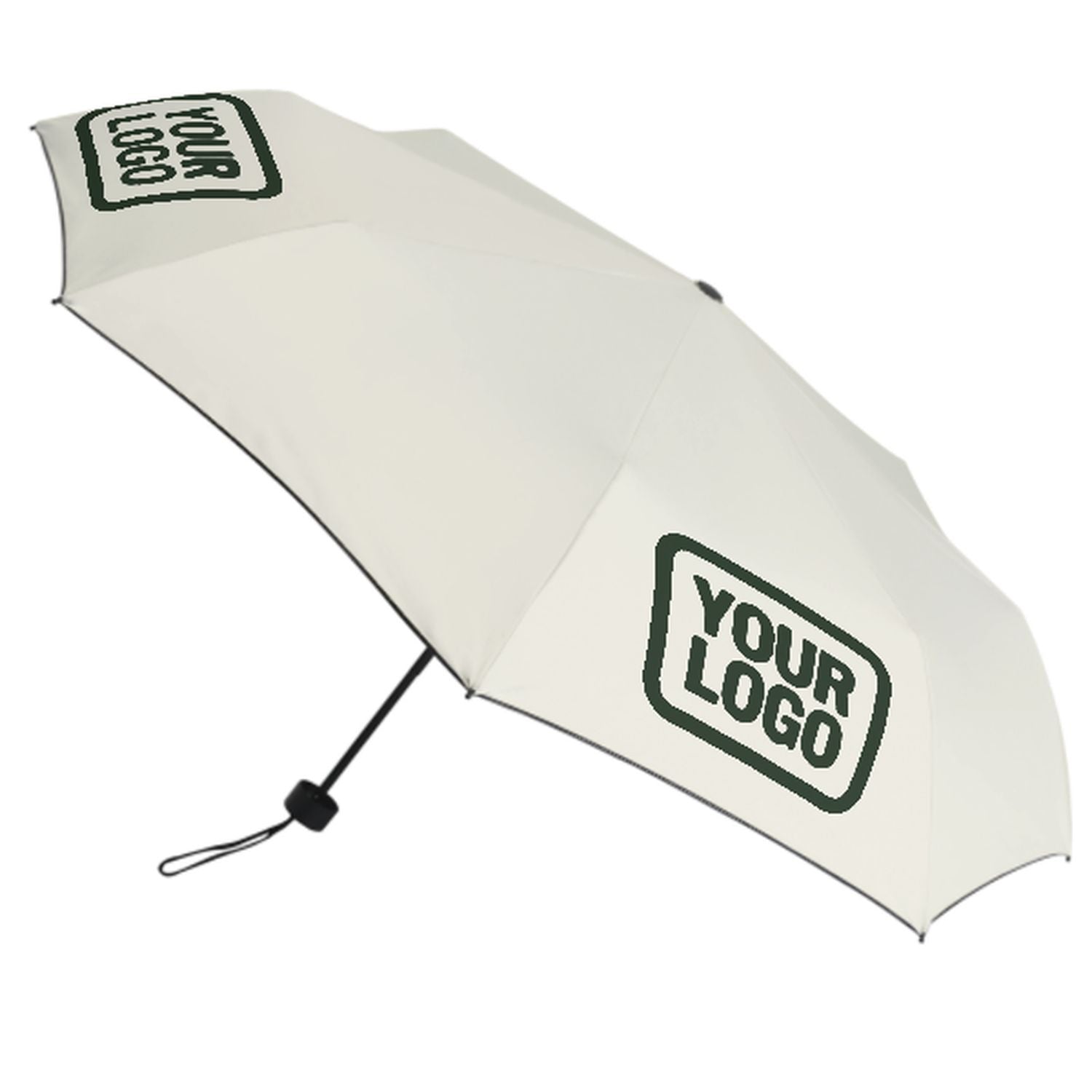 Maßgeschneidertes Beige Tannengrün Automatik-Regenschirm