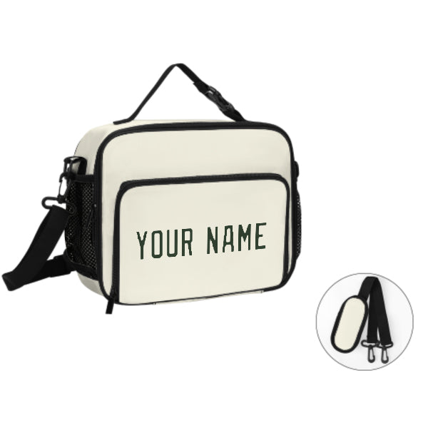 Maßgeschneidertes Beige Dark Green Lunch-Tasche