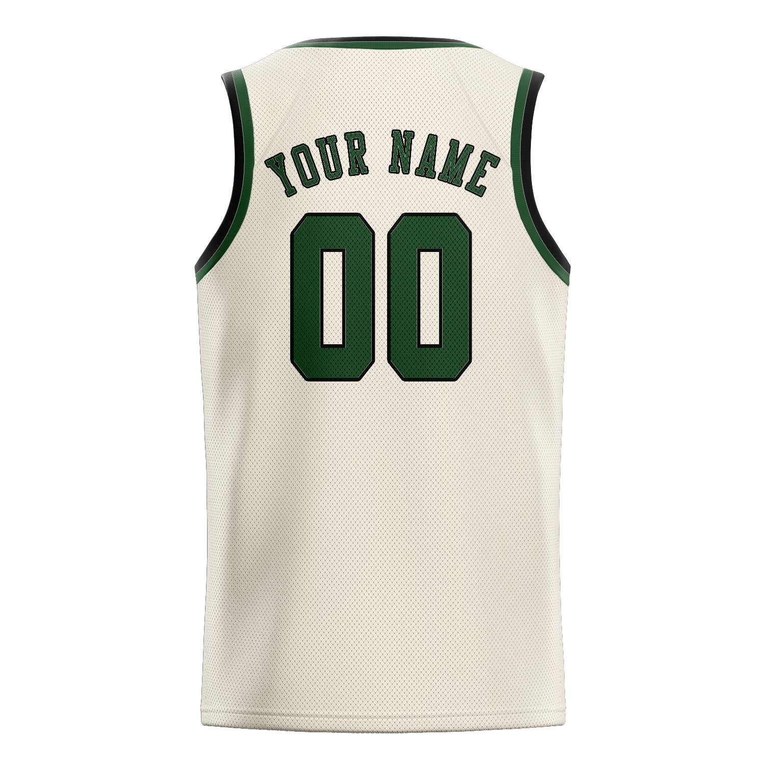 Benutzerdefiniertes Professionelles Beige Tannengrün Basketballtrikot