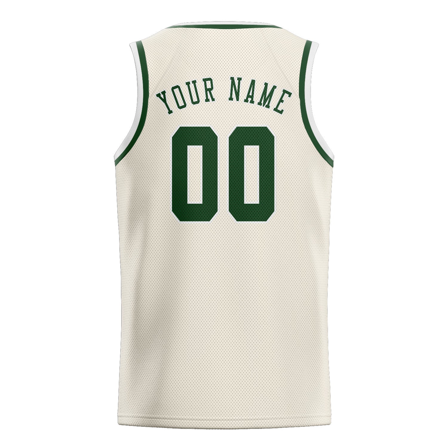 Benutzerdefiniertes Professionelles Beige Tannengrün Basketballtrikot