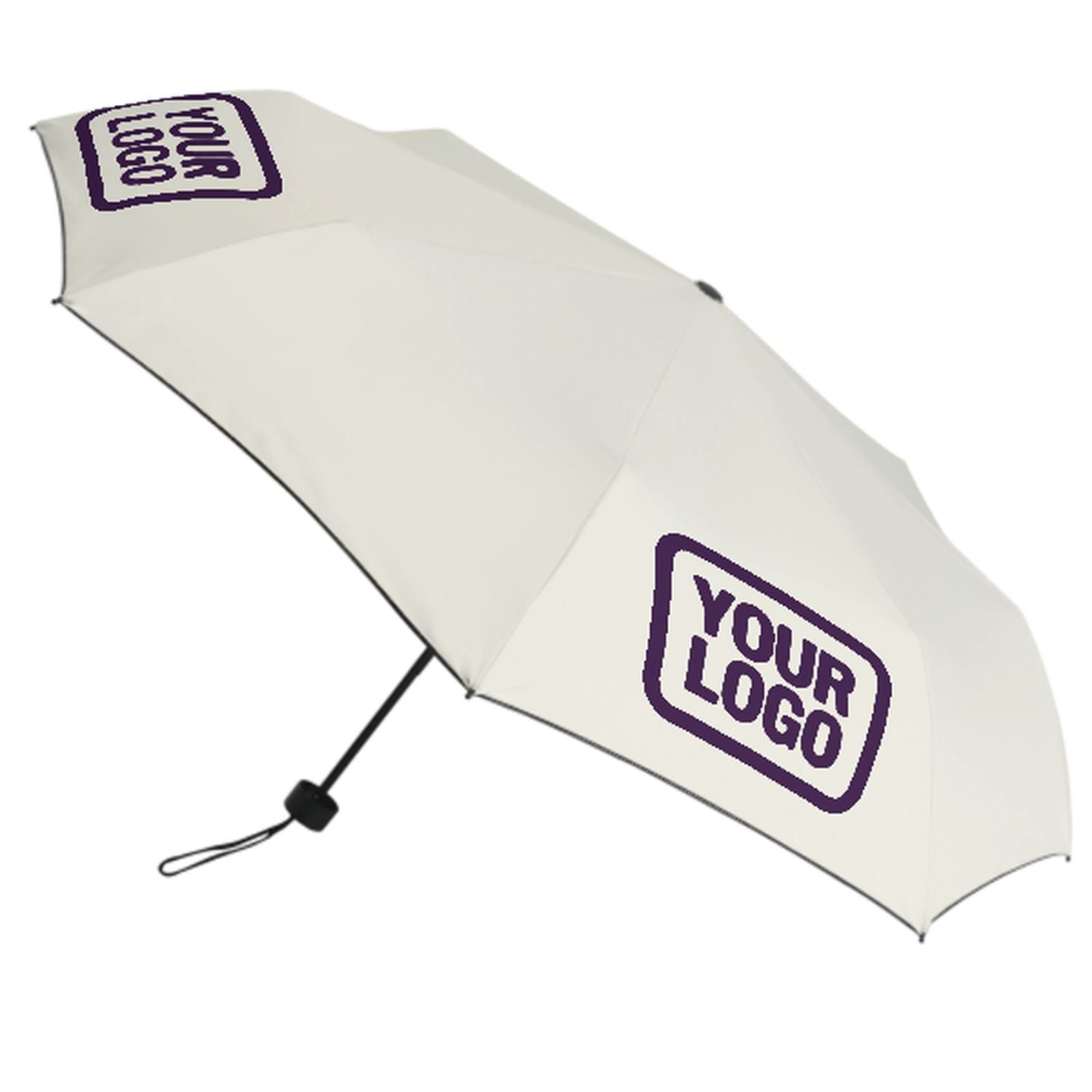 Maßgeschneidertes Beige Lila Automatik-Regenschirm