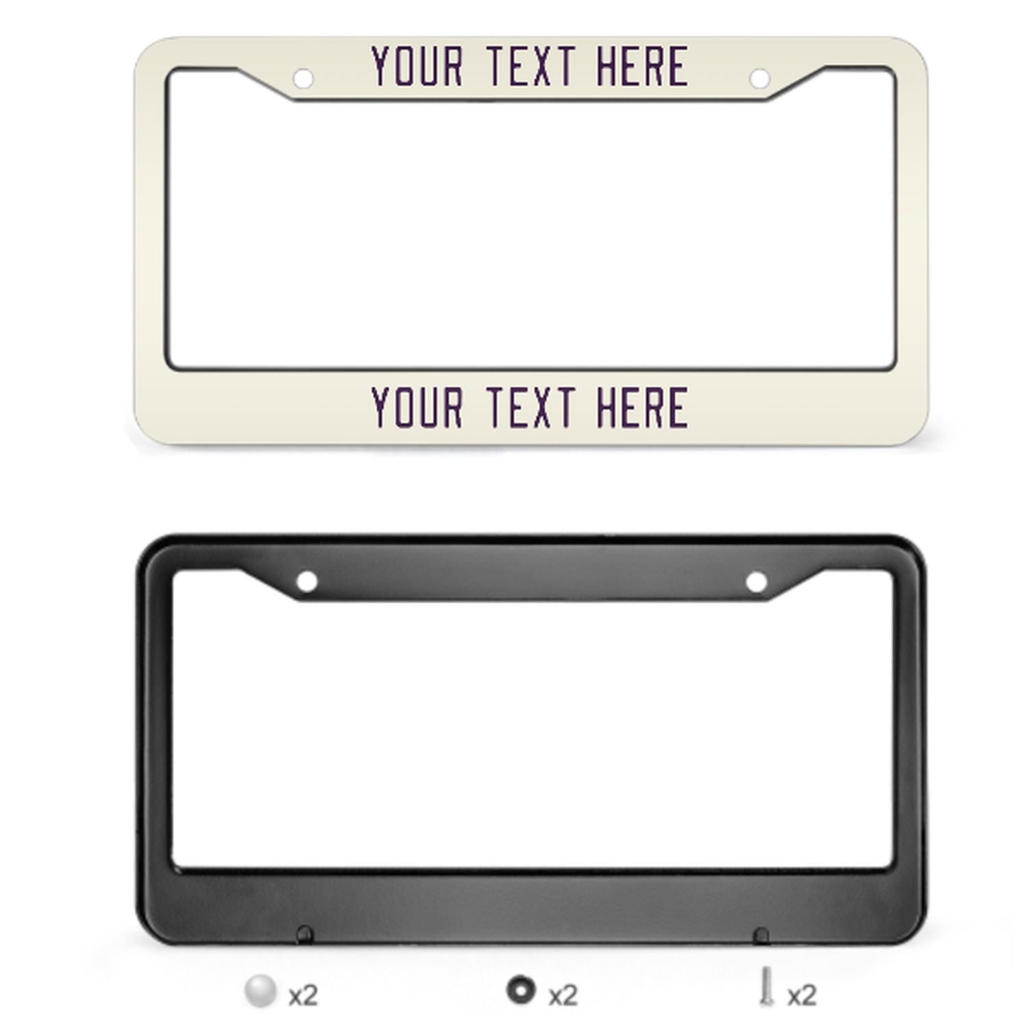 Cornice per targa personalizzata beige viola