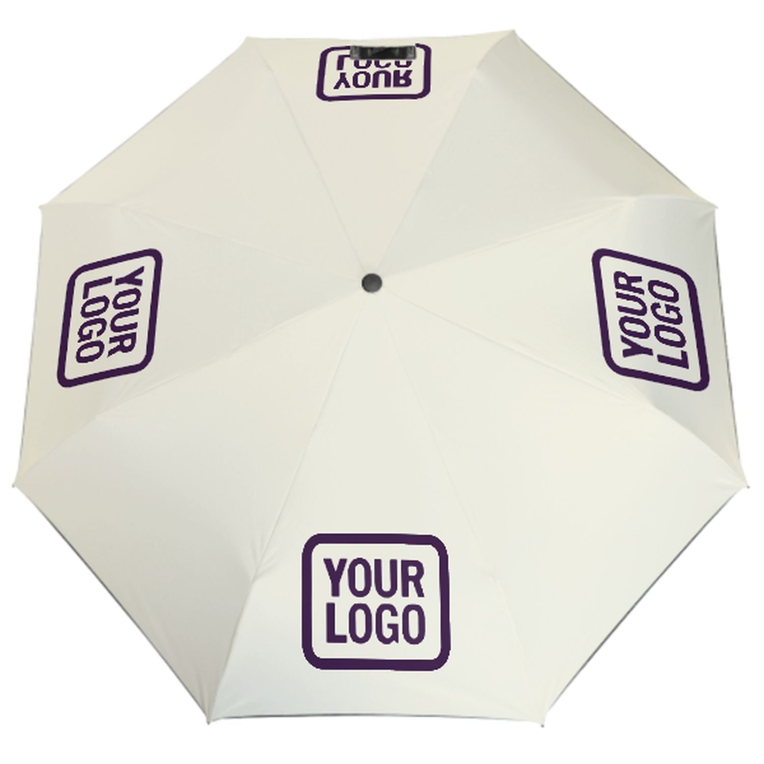 Maßgeschneidertes Beige Lila Automatik-Regenschirm