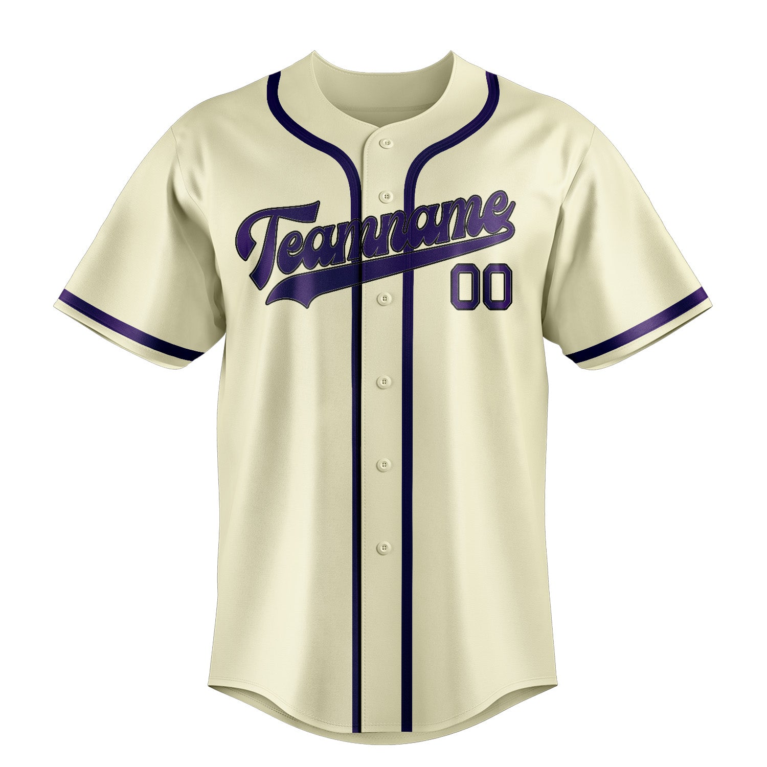 Benutzerdefiniertes Professionelles Beige Lila Baseballtrikot