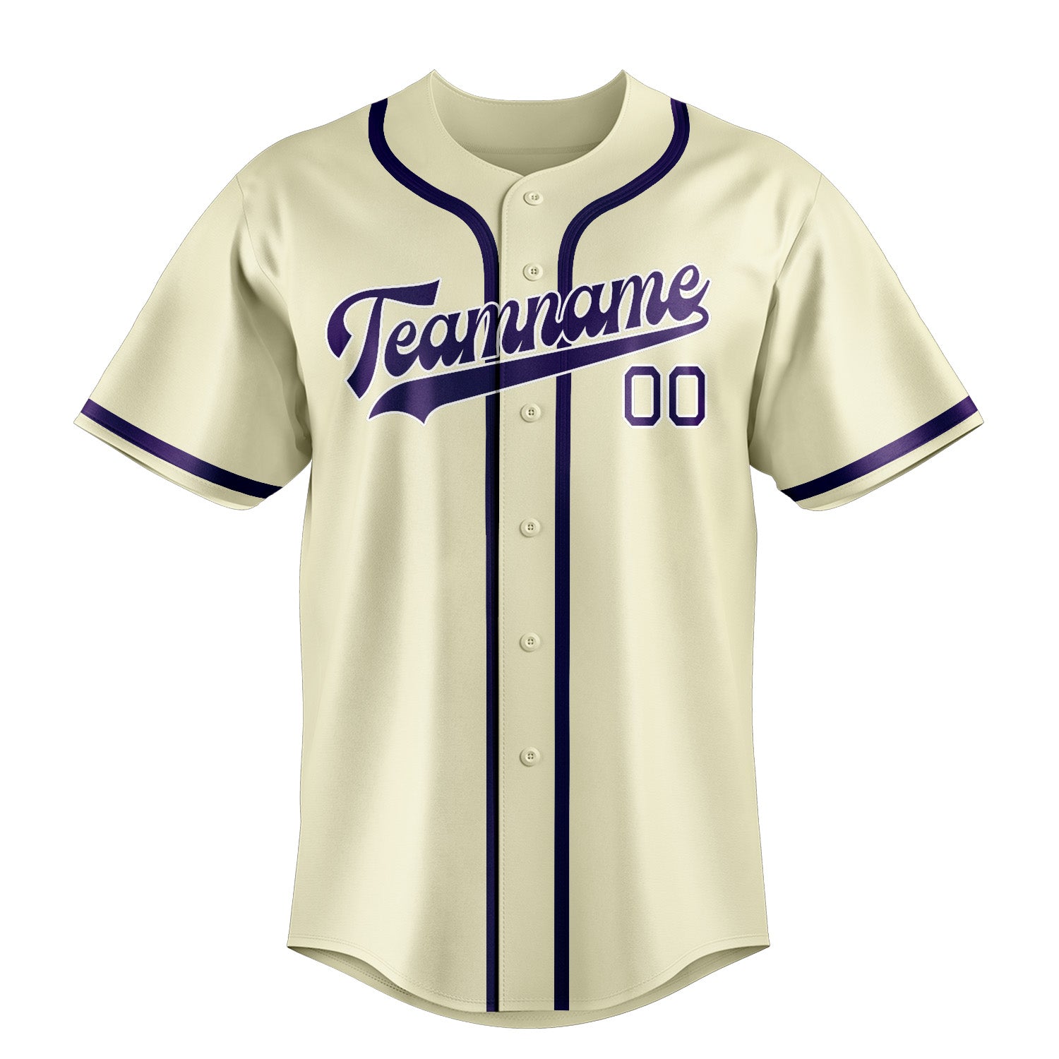Benutzerdefiniertes Professionelles Beige Lila Baseballtrikot