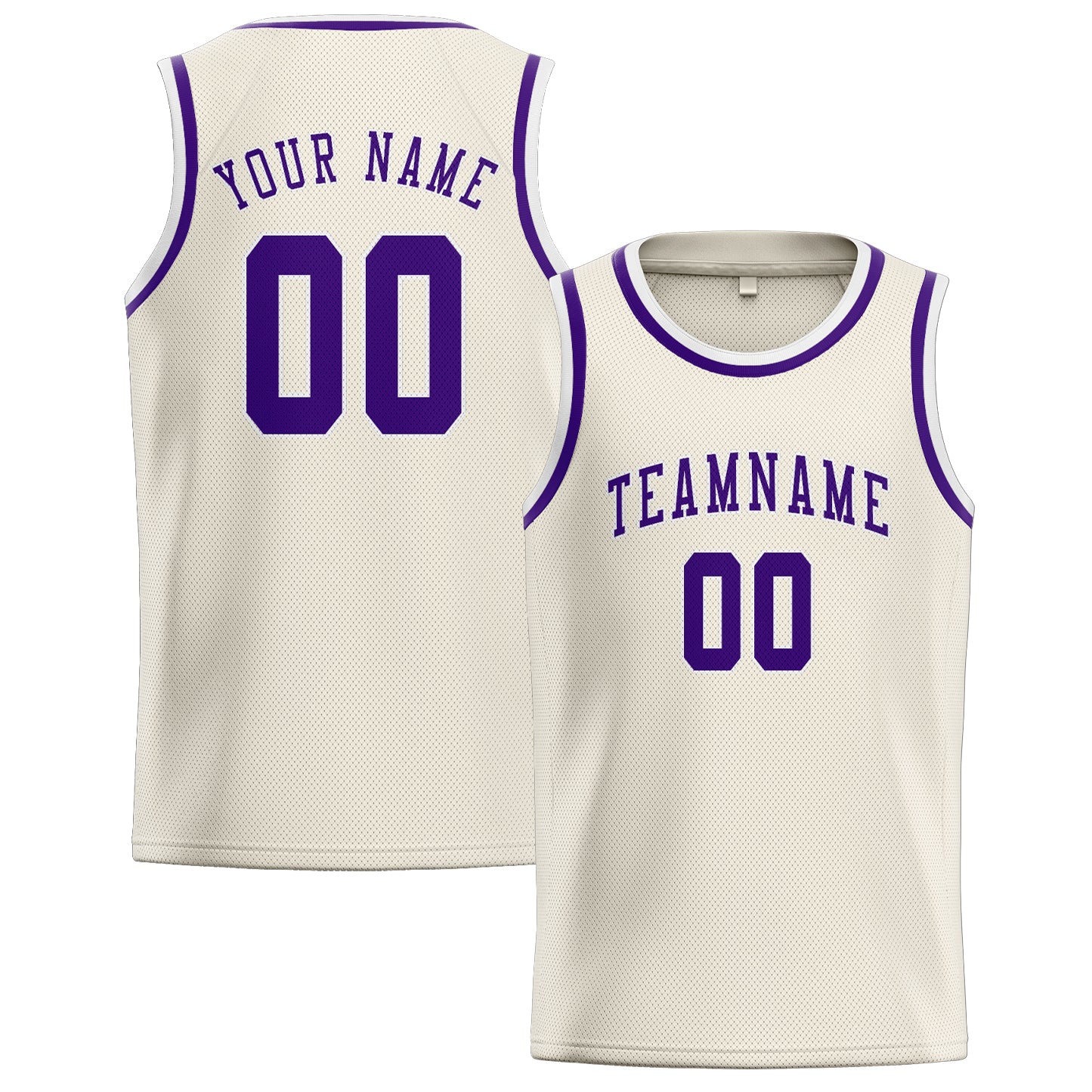Benutzerdefiniertes Professionelles Beige Lila Basketballtrikot