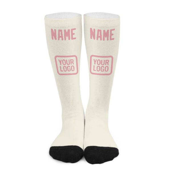 Maßgeschneidertes Beige Rosa Kniestrümpfe