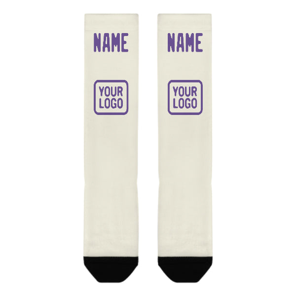 Maßgeschneidertes Beige Lavendel Kniestrümpfe