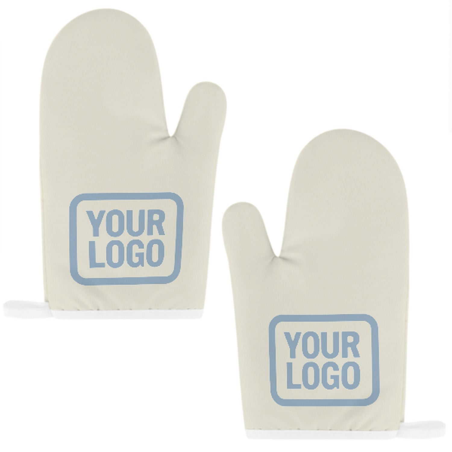 Maßgeschneidertes Beige  Hellblau Topfhandschuh Set – 2-teilig