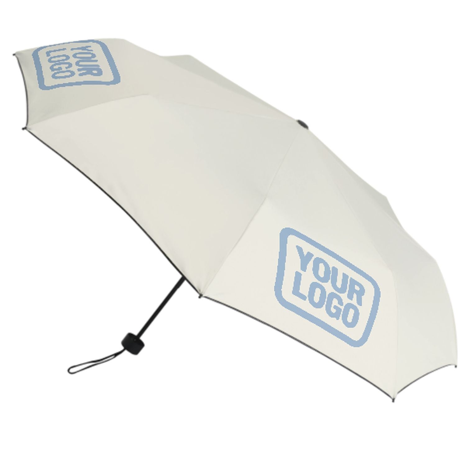 Maßgeschneidertes Beige Hellblau Automatik-Regenschirm
