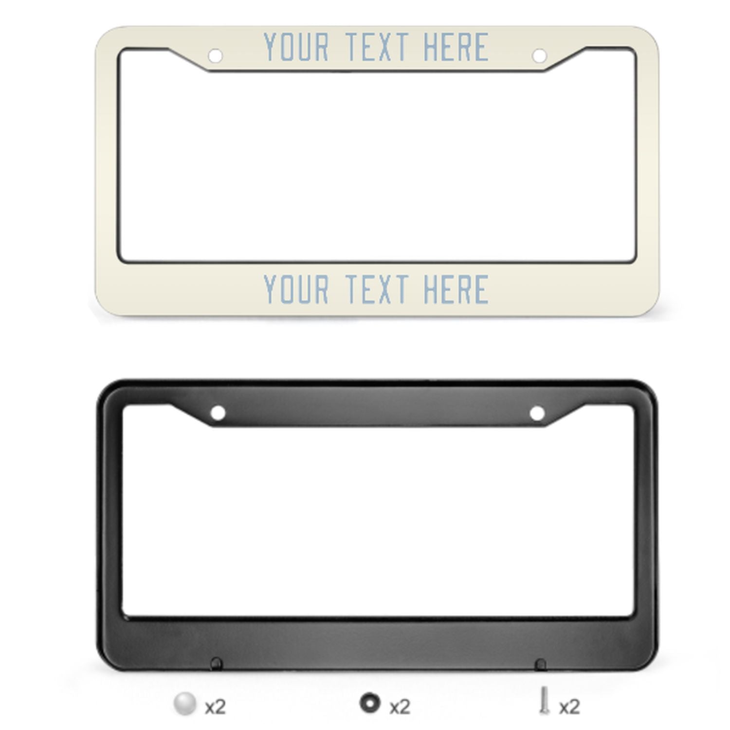 Cornice per targa beige azzurro realizzata su misura