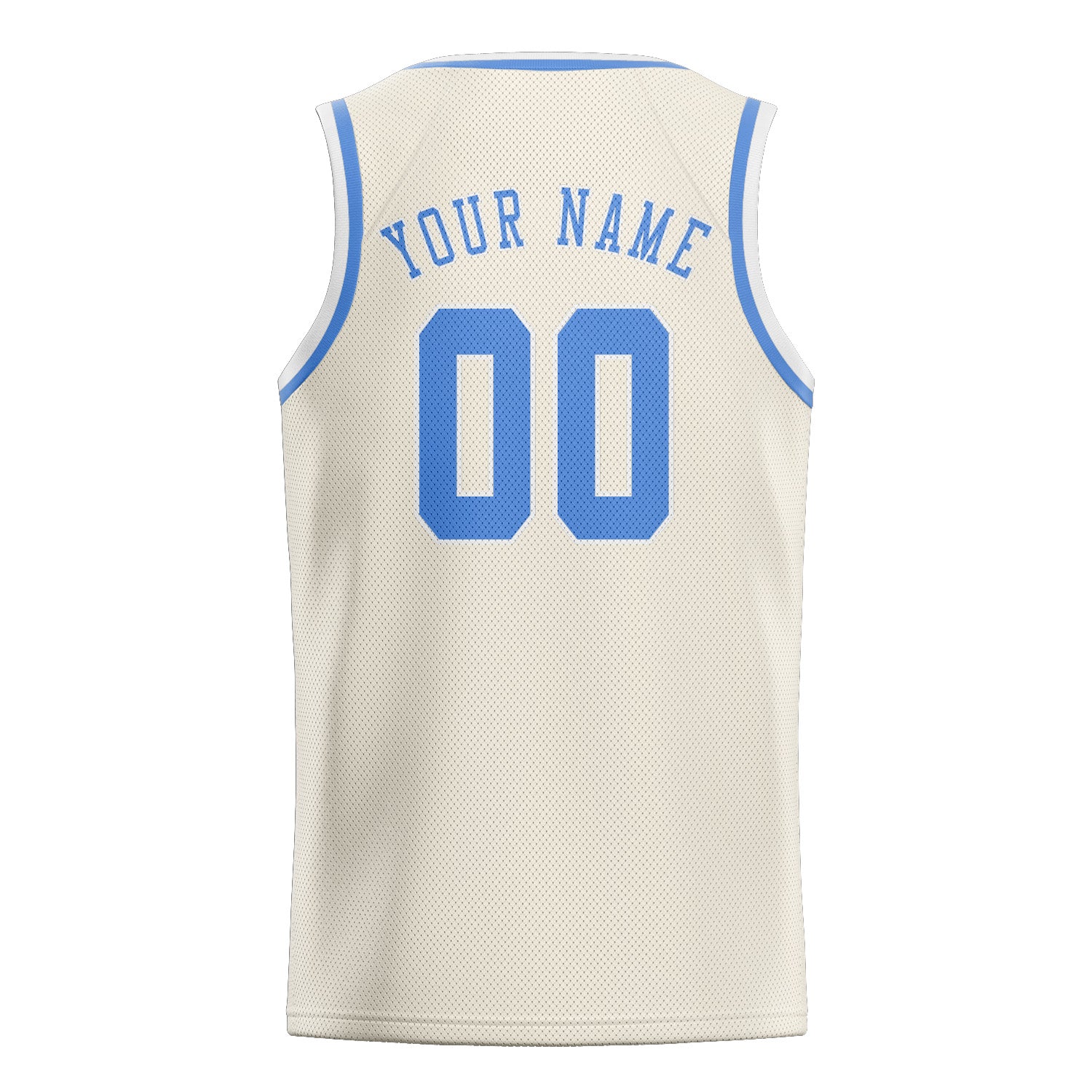 Benutzerdefiniertes Professionelles Beige Hellblau Basketballtrikot