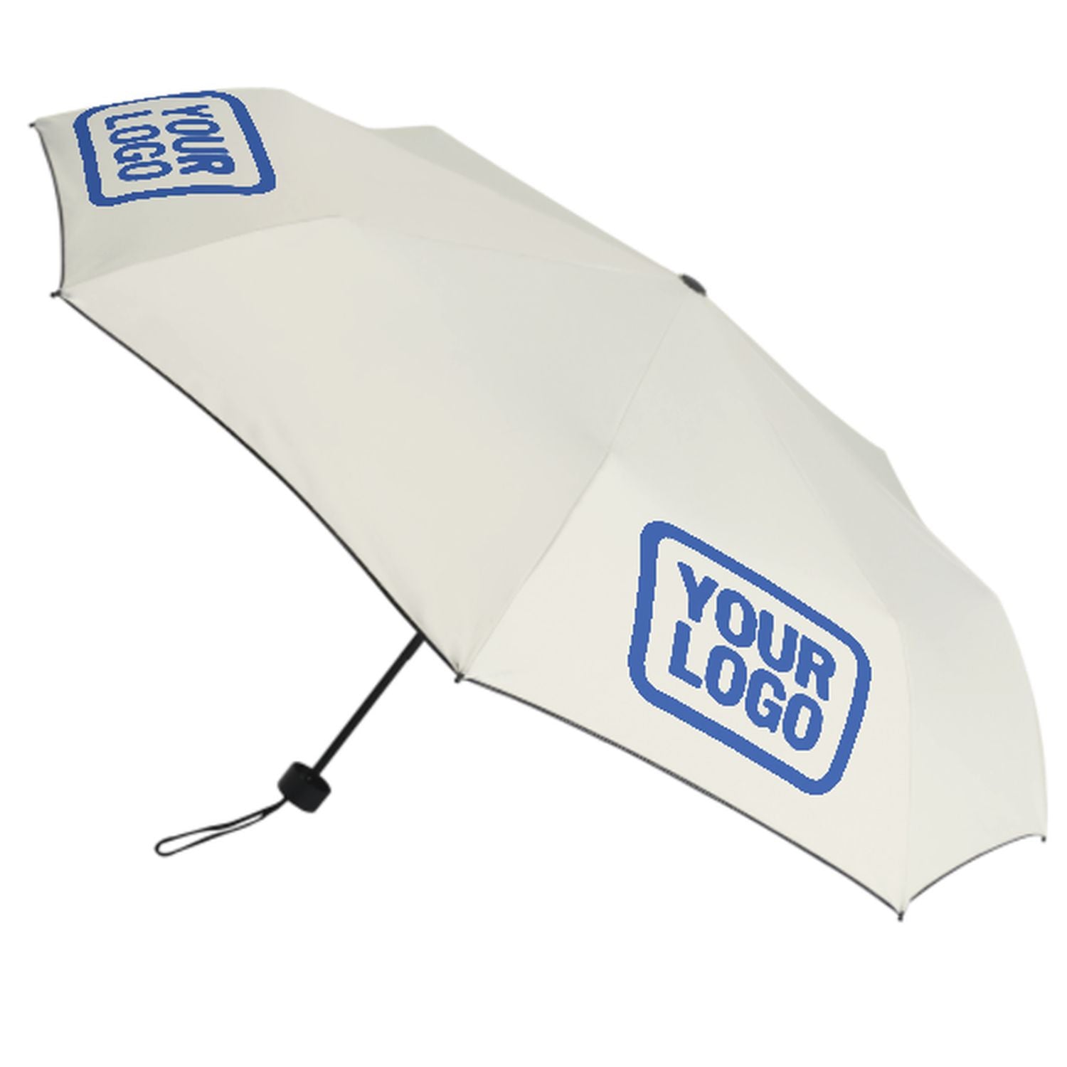 Maßgeschneidertes Beige Himmelblau Automatik-Regenschirm