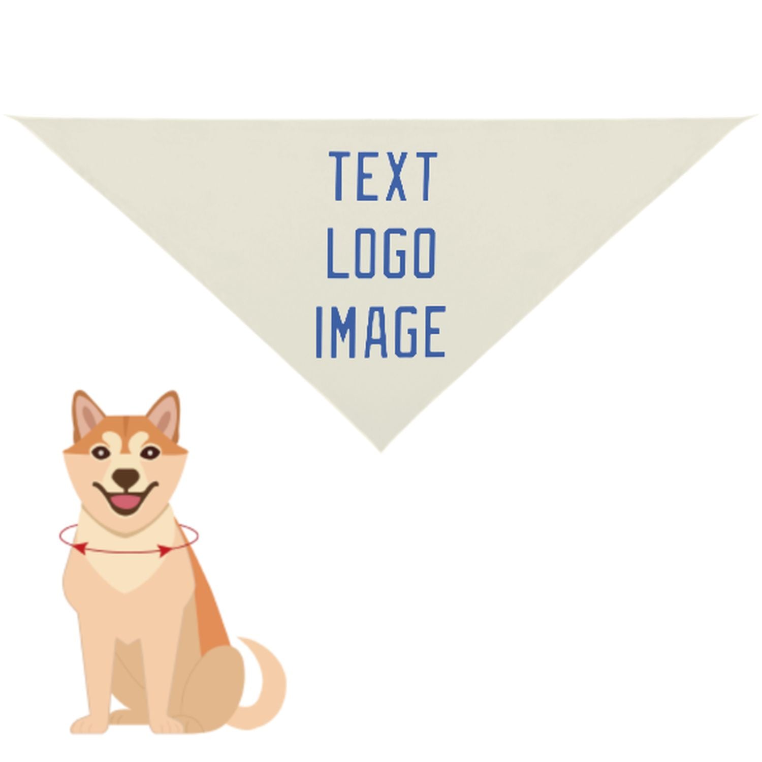 Bandana personalizzata beige-azzurra per animali domestici