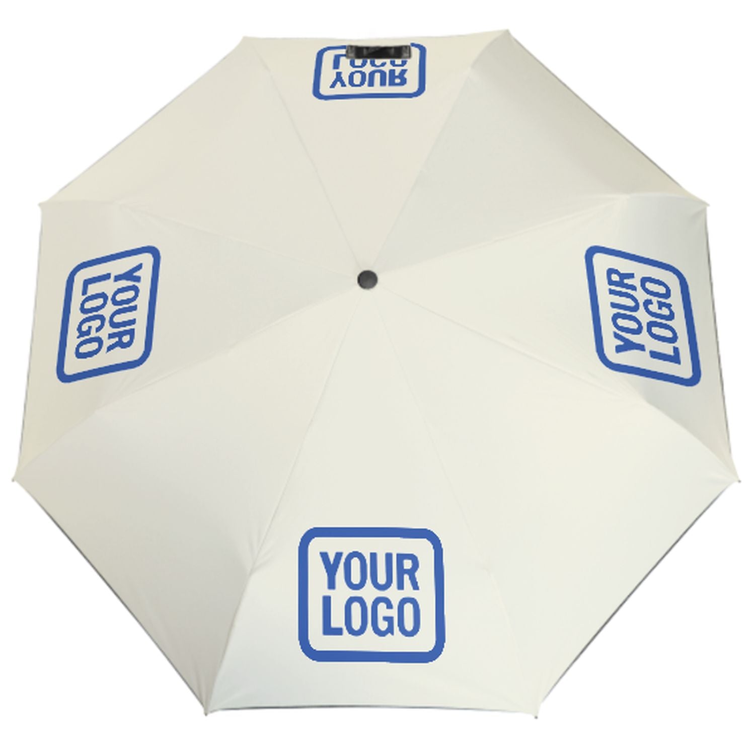 Maßgeschneidertes Beige Himmelblau Automatik-Regenschirm