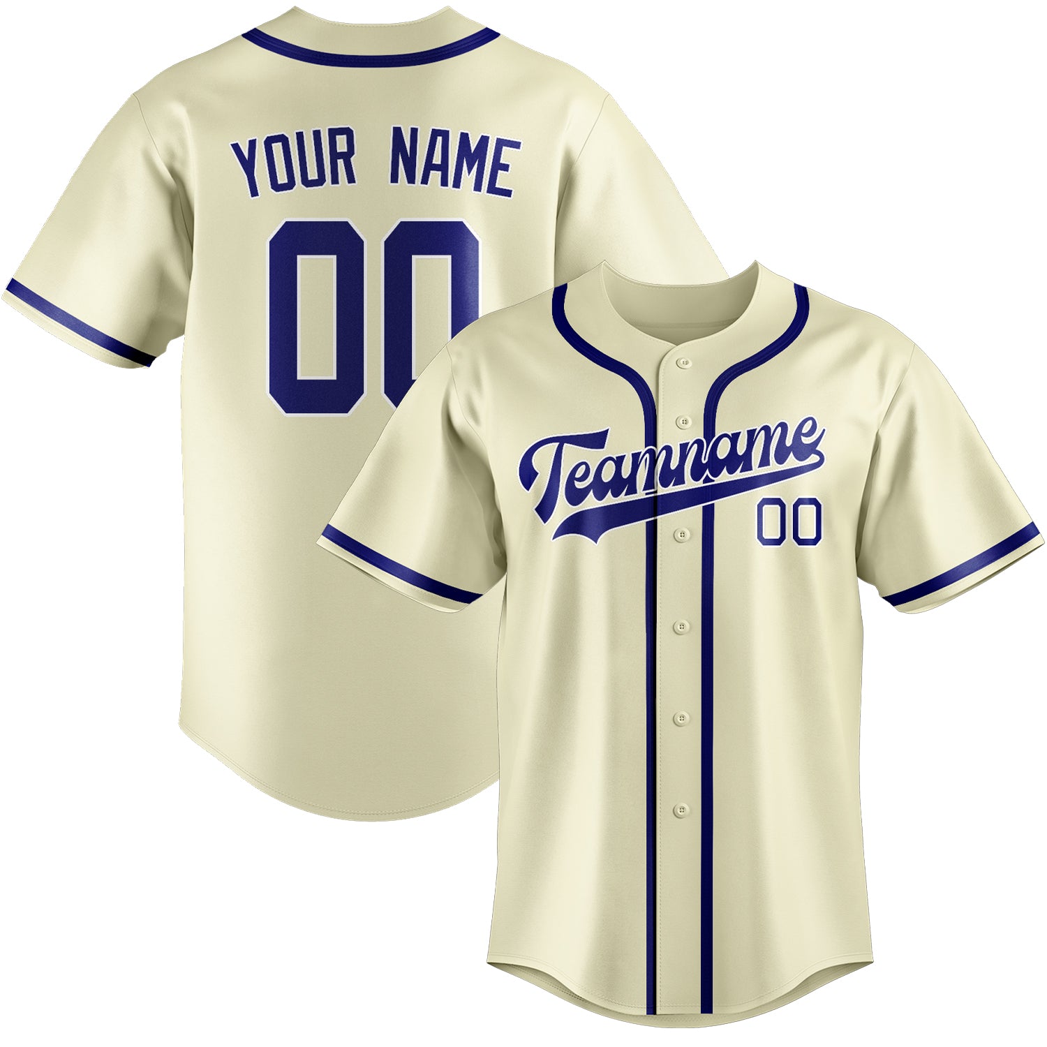 Benutzerdefiniertes Professionelles Beige Himmelblau Baseballtrikot
