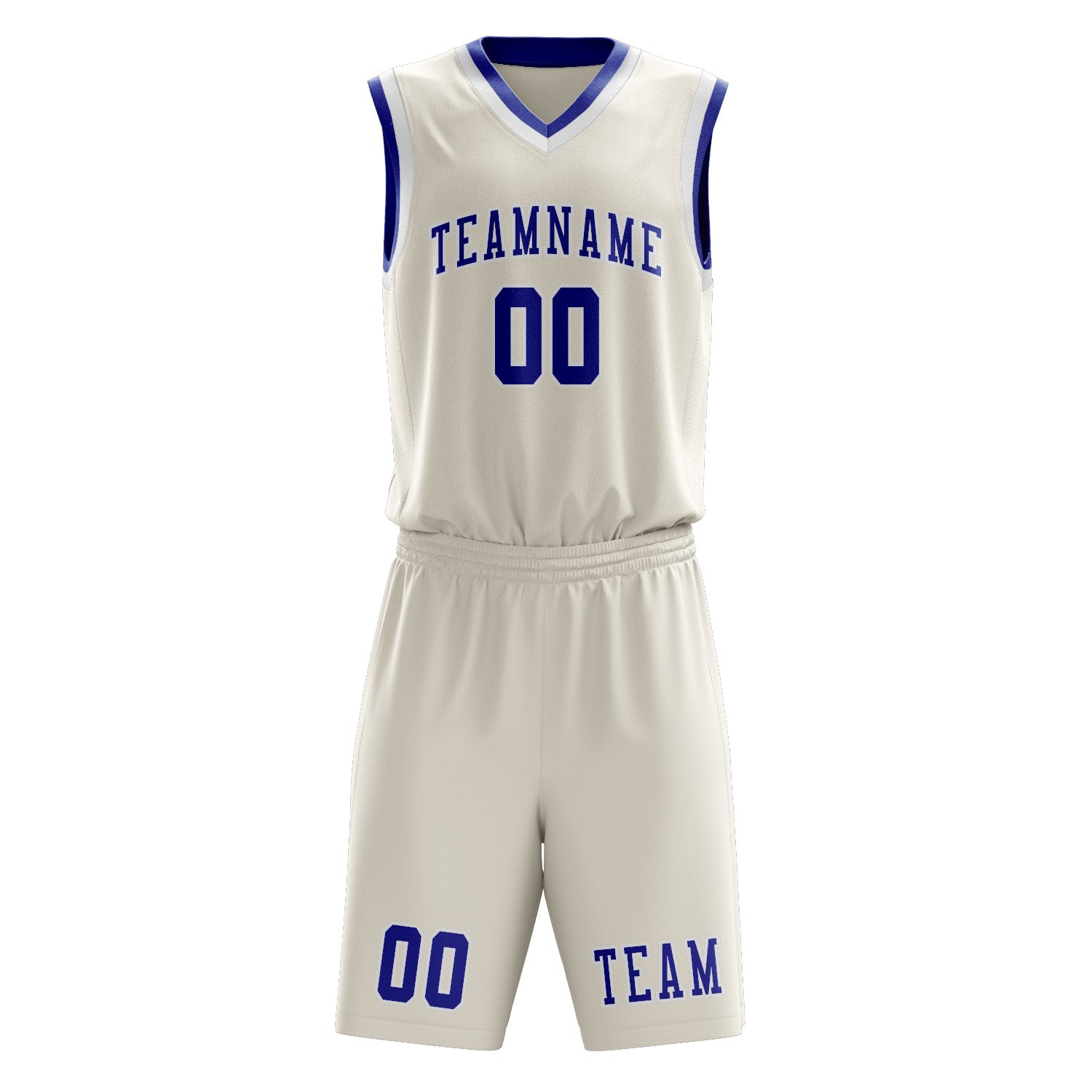 Benutzerdefiniertes Professionelles Beige Himmelblau Basketballtrikot-Set