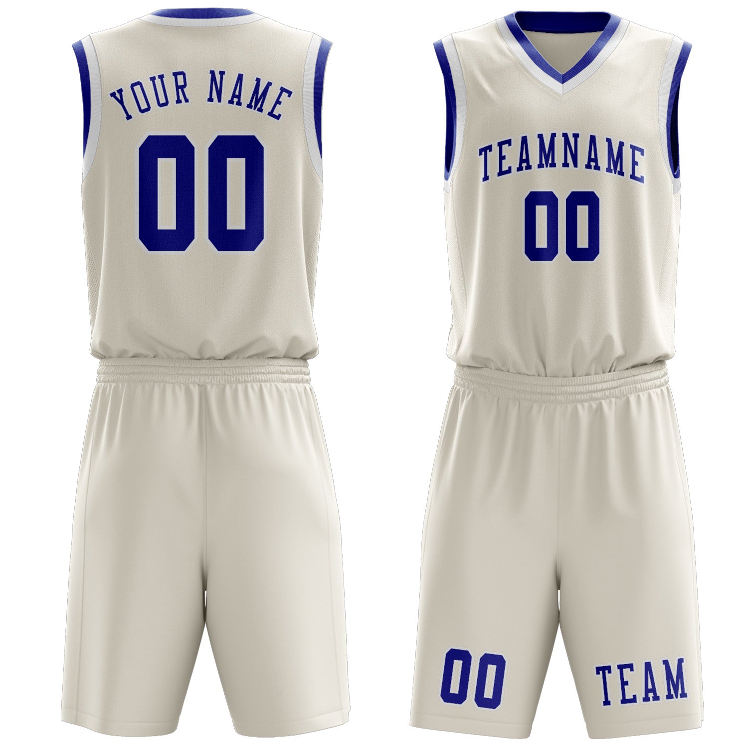 Benutzerdefiniertes Professionelles Beige Himmelblau Basketballtrikot-Set