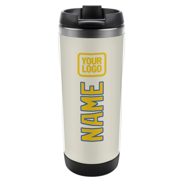 Tazza personalizzata in acciaio inossidabile beige-oro