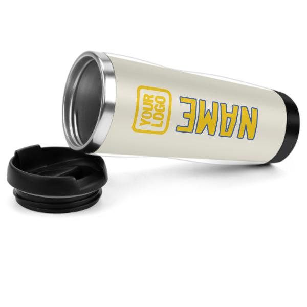 Tazza personalizzata in acciaio inossidabile beige-oro
