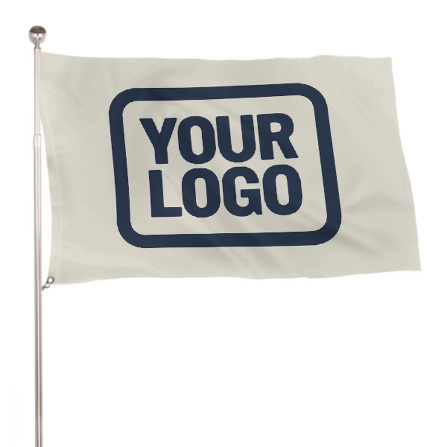 Maßgeschneidertes Beige Marineblau Flagge
