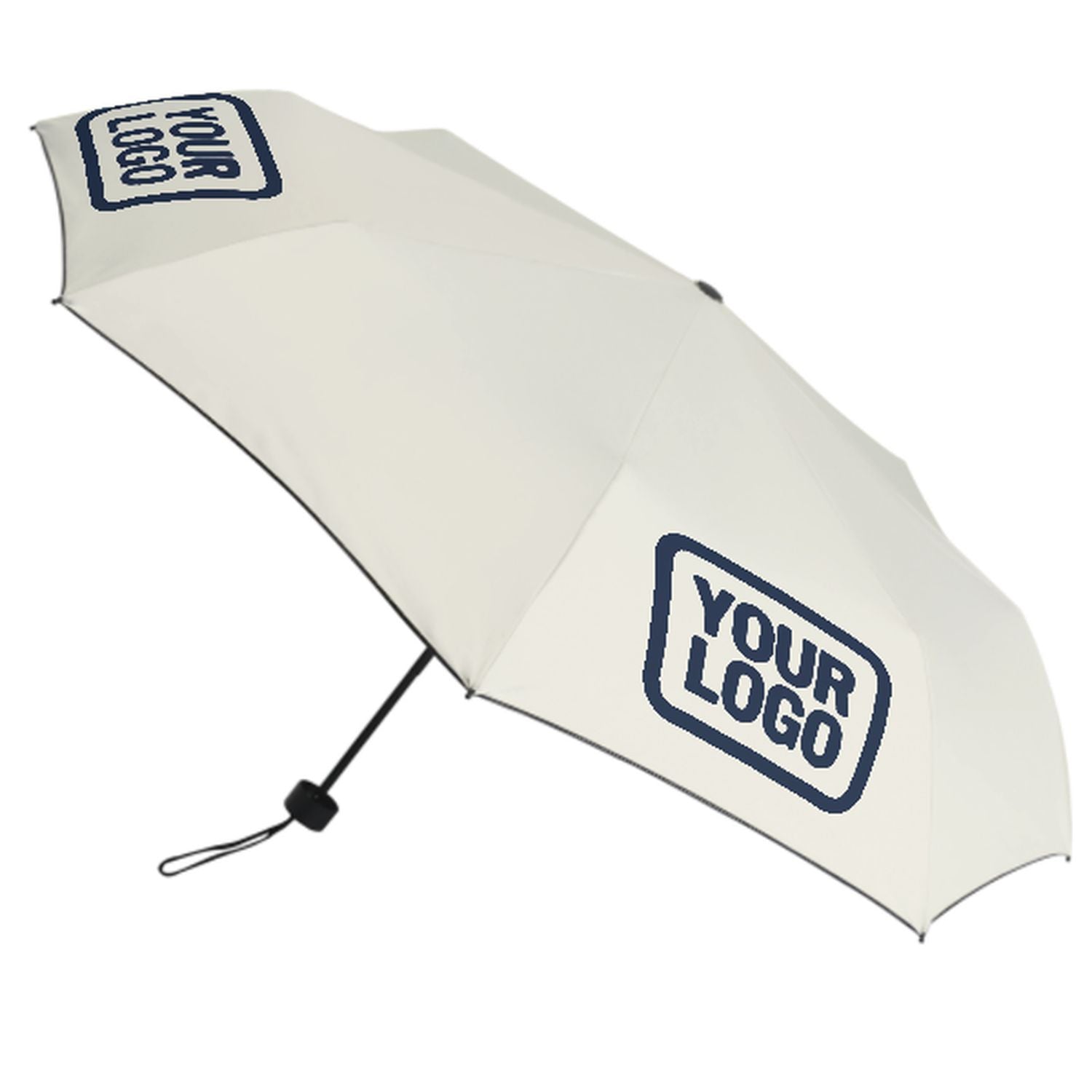 Maßgeschneidertes Beige Marineblau Automatik-Regenschirm