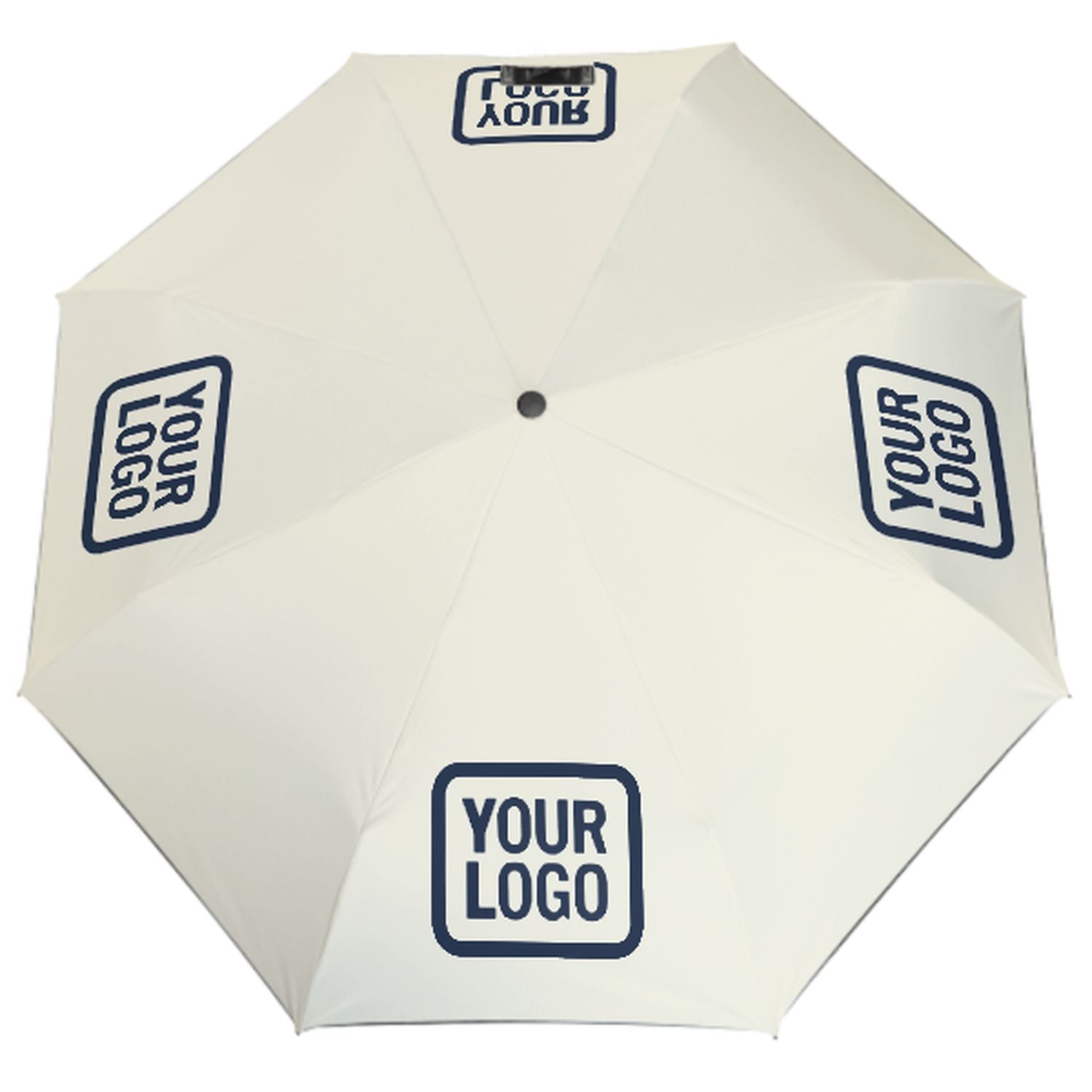 Maßgeschneidertes Beige Marineblau Automatik-Regenschirm
