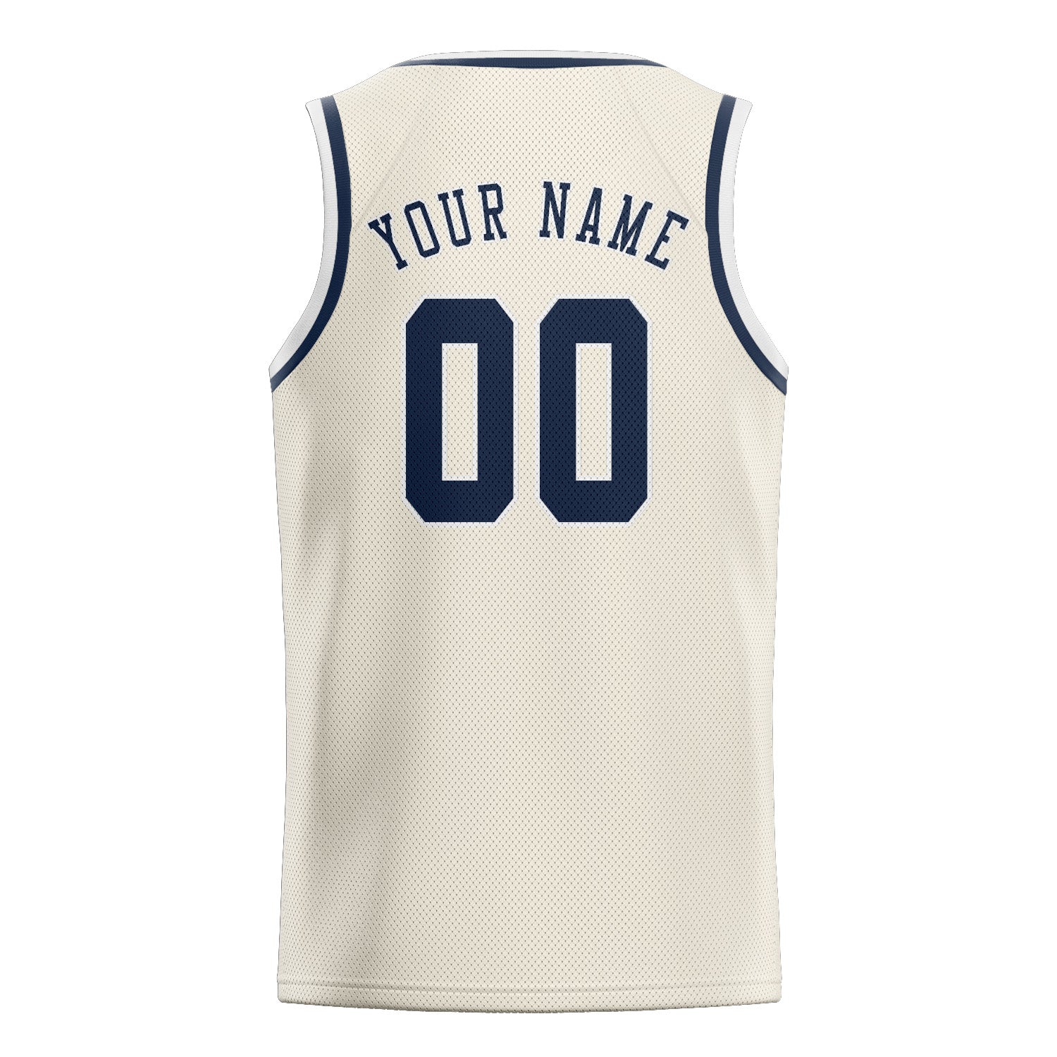 Benutzerdefiniertes Professionelles Beige Marineblau Basketballtrikot